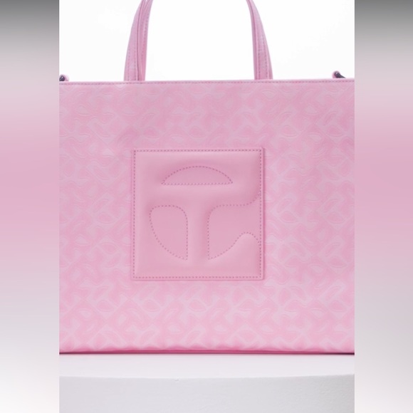 💕Telfar NWT bubblegum pink jacquard monogram Ltd edition medium shopper bag - Picture 2 of 6